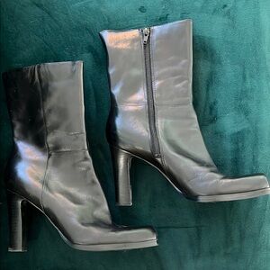 Nine West Black Heeled Mid Calf Boots Size 8.5